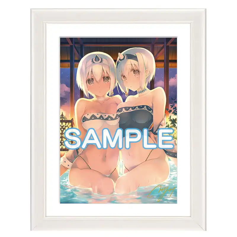 『うたわれるもの ロストフラグ』みつみ美里箔押しサイン入り描き下ろし複製原画「ウルゥル・サラァナ」A4サイズ