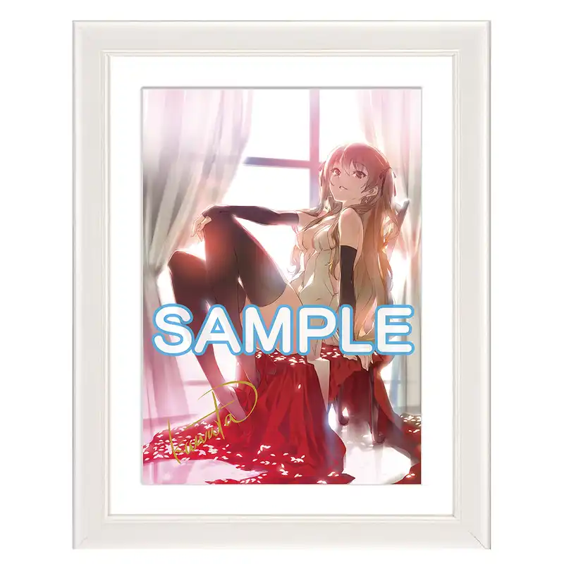 『WHITE ALBUM』カワタヒサシ箔押しサイン入り描き下ろし複製原画「緒方理奈」A4サイズ