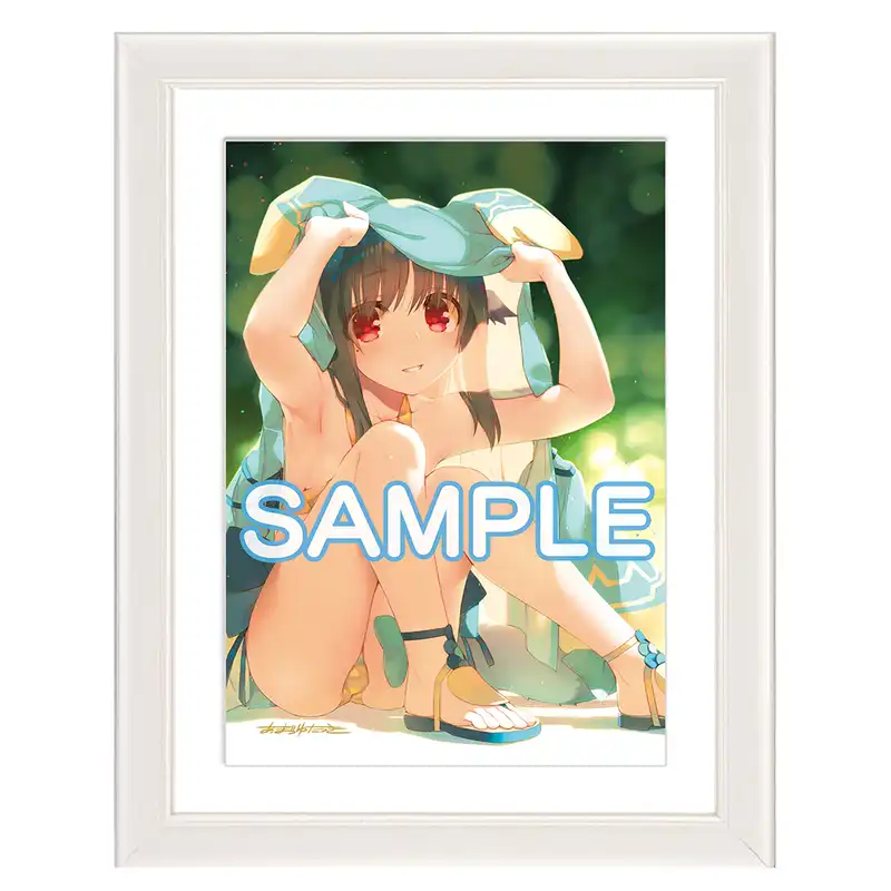 『うたわれるもの ロストフラグ』甘露樹箔押しサイン入り描き下ろし複製原画「ネコネ」A4サイズ